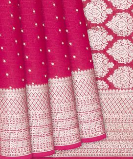 Pink Mysore Crepe Silk Saree With Coin Buttas
