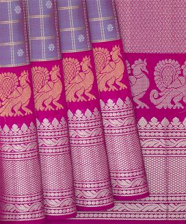 Lilac Handloom Chirala Soft Silk Saree With Kamalam Motifs
