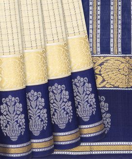 Taupe Handloom Chirala Silk Cotton With Checks
