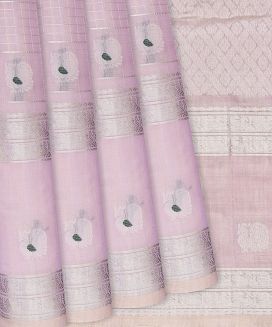 Baby Pink Handloom Chirala Soft Silk Saree With Annam Motifs
