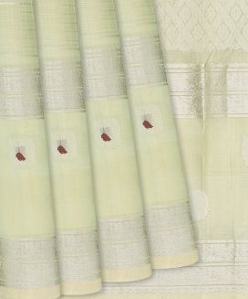 Mint Green Handloom Chirala Soft Silk Saree With Annam Motifs
