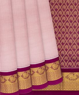 Baby Pink Handloom Chirala Silk Cotton With Pink Border
