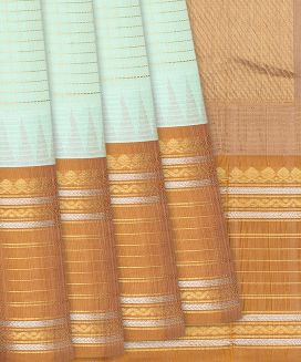 Aquamarine Handloom Chirala Silk Cotton Saree With Checks
