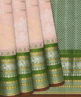 Baby Pink Handloom Chirala Silk Cotton Saree With Annam Motifs
