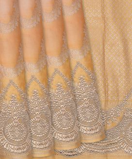 Yellow Rangkat Silk Saree With Embroidered Motifs
