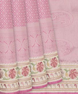 Pink Silk Saree With Embroidered Motifs
