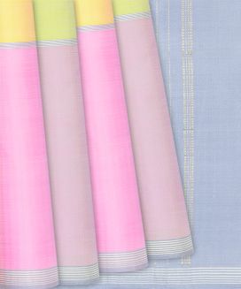 Multi Colour Handloom Kanchipuram Silk Saree With Checks
