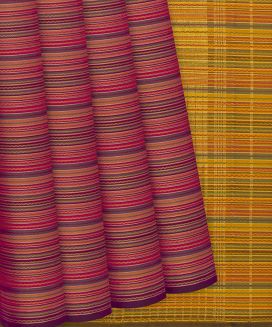 Multi Colour Handloom Kanchipuram Silk Saree With Meena Stripes
