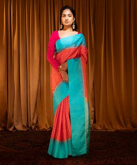 Red Handloom Soft Silk Saree With Kamalam Motifs
