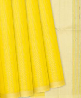 Yellow Handloom Kora Silk Saree With Stripes
