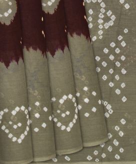 Maroon Jaipur Cotton Saree With Printed Diamond Motifs
