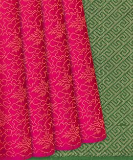 Pink Handloom Soft Silk Saree With Floral Motifs
