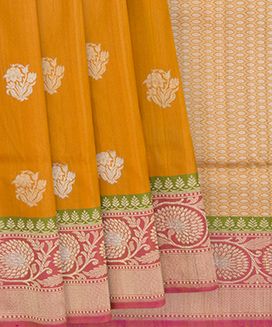 Mango Yellow Handwoven Benares Silk Saree