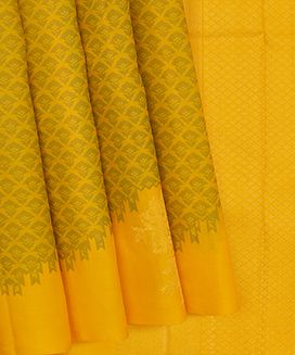 Yellow  Handwoven  Kanchipuram  Silk Saree