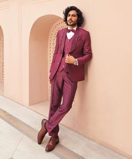 Wine Purple Mens Designer Suit