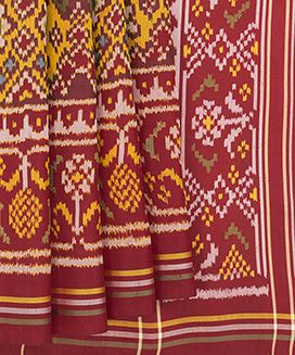 Mustard Handwoven Ikat Silk Sari