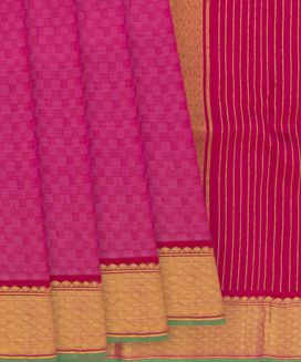 Pink Handwoven Kanchipuram Payadi Silk Sari
