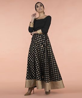 Black Gold Printed Skirt Set