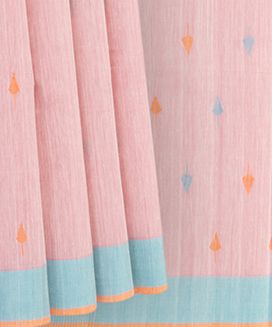 Pink Handwoven Uppada Cotton Sari