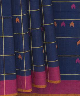 Blue Handwoven Uppada Cotton Sari