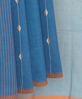 Blue Handwoven Uppada Cotton Saree
