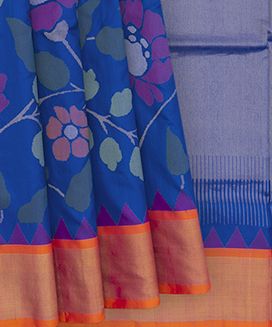 Blue  Handwoven   Uppada   Silk   Sari